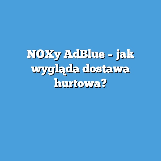 NOXy AdBlue – jak wygląda dostawa hurtowa? NOXy AdBlue – jak wygląda dostawa hurtowa?