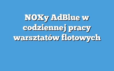 NOXy AdBlue w codziennej pracy warsztatów flotowych