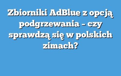 Zbiorniki AdBlue z opcją podgrzewania – czy sprawdzą się w polskich zimach?