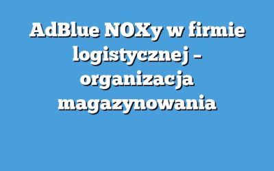 AdBlue NOXy w firmie logistycznej – organizacja magazynowania