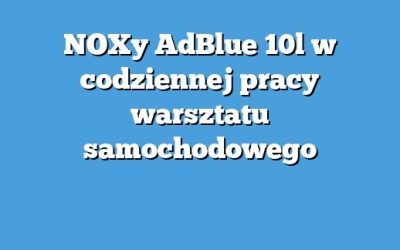 NOXy AdBlue 10l w codziennej pracy warsztatu samochodowego