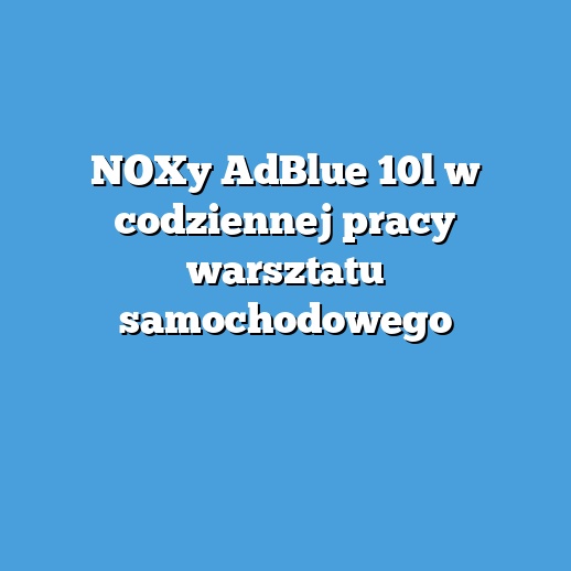 NOXy AdBlue 10l w codziennej pracy warsztatu samochodowego
