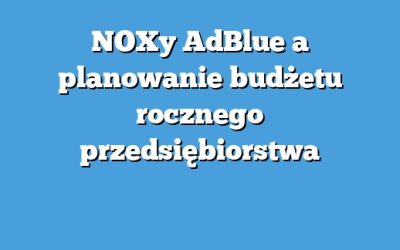 NOXy AdBlue a planowanie budżetu rocznego przedsiębiorstwa