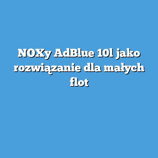 NOXy AdBlue 10l jako rozwiązanie dla małych flot