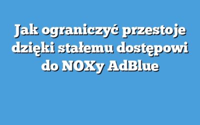 Jak ograniczyć przestoje dzięki stałemu dostępowi do NOXy AdBlue