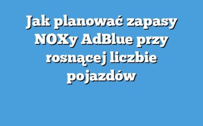 Jak planować zapasy NOXy AdBlue przy rosnącej liczbie pojazdów