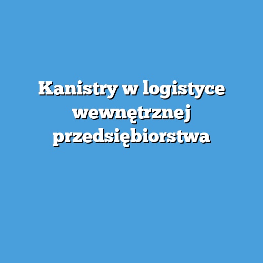 Kanistry w logistyce wewnętrznej przedsiębiorstwa