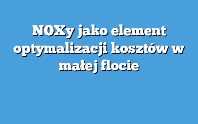 NOXy jako element optymalizacji kosztów w małej flocie