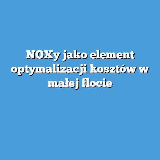 NOXy jako element optymalizacji kosztów w małej flocie
