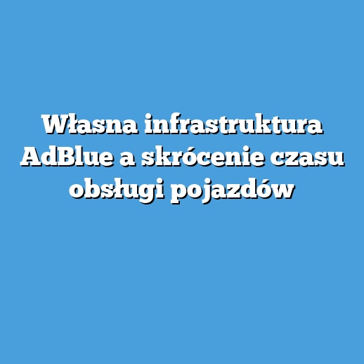 Własna infrastruktura AdBlue a skrócenie czasu obsługi pojazdów