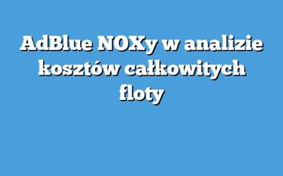 AdBlue NOXy w analizie kosztów całkowitych floty