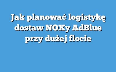 Jak planować logistykę dostaw NOXy AdBlue przy dużej flocie