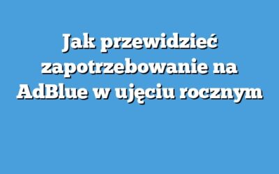 Jak przewidzieć zapotrzebowanie na AdBlue w ujęciu rocznym