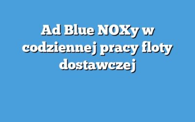 Ad Blue NOXy w codziennej pracy floty dostawczej