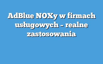 AdBlue NOXy w firmach usługowych – realne zastosowania
