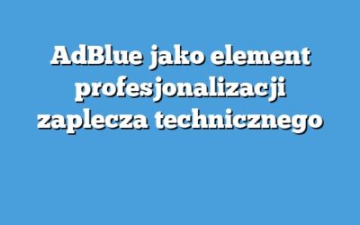 AdBlue jako element profesjonalizacji zaplecza technicznego